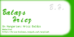 balazs hricz business card