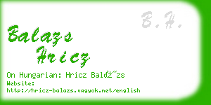 balazs hricz business card